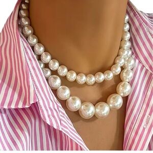Fashion Elegant faux Pearl multi layered Necklace
